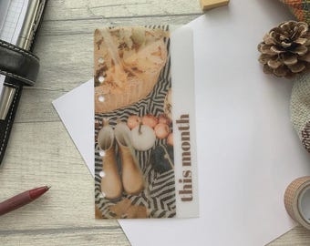 Picnic di zucca - Segnalibro di pagina con testo personalizzato in velluto - Scegli A5, B6, Personale largo, Personale, A6, Tascabile, Mini - Segnalibro per planner
