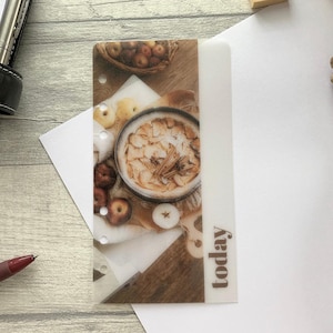 Apple and Cinnamon Pie - Vellum Custom Text Page Marker - Choose A5, B6, Personal Wide, Personal, A6, Pocket, Mini - Planner Bookmark