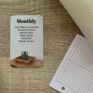 Carte de tâches avec texte personnalisé - Vase et plateau - Carte personnalisée pour votre agenda - Ajoutez des tâches, des routines, des rappels - Fonctionnel, déco minimaliste