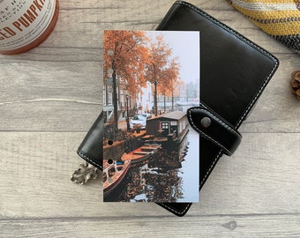 Canal Walk - Autumn Fall Dashboard - Fits A5, B6, Personal Wide, Personal, A6, Pocket, Mini Ring Planners. Protective Cover.