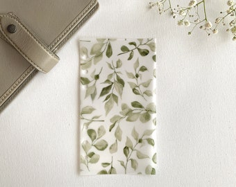 Green Foliage Vellum Dashboard - Fits A5, B6, Personal Wide, Personal, A6, Pocket, Mini Ring Planners. Add Decoration and Layering