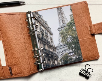 Autumn in Paris Dashboard - Fits A5, B6, Personal Wide, Personal, A6, Pocket, Mini Ring Planners. Protective Cover.