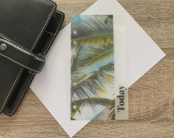Palm Trees - Vellum Custom Text Page Marker - A5, B6, Personal Wide, Personal, A6, Pocket, Mini - Planner Bookmark