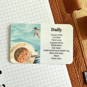 Scheda attività personalizzata - Immergiti - Scheda attività personalizzata per il tuo planner - Aggiungi attività, routine, promemoria - Decorazione funzionale e minimalista