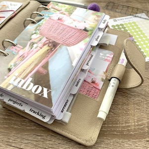 Spring Bicycle Inbox Dashboard - Fits A5, B6, Personal Wide, Personal, A6, Pocket, Mini Ring Planners. Protective Cover.