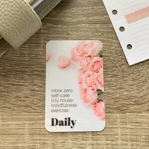 Scheda attività con testo personalizzato - Rose e macaron - Scheda personalizzata per il tuo planner - Aggiungi attività, routine, promemoria - Decorazione funzionale e minimalista