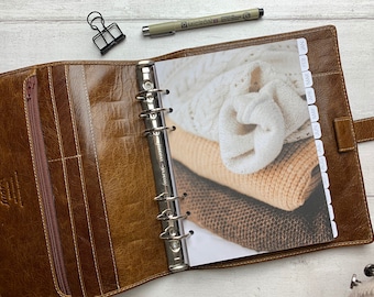 PRINTABLE (Letter version) A5 Planner Dividers, Photographic, Monthly Side Tabs. LV Agenda GM, Kikki K Large
