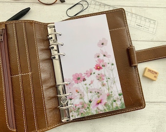 Blossom Field Dashboard - Fits A5, B6, Personal Wide, Personal, A6, Pocket, Mini Ring Planners. Protective Cover.