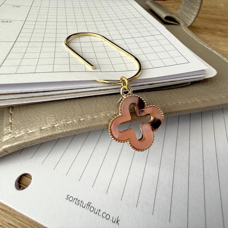 Tortoiseshell Cutout Page Marker Clip - Choose Your Colour - Luxe Planner Charm - Ring Planner Accessories & Deco - Filofax, Kikki K image 8
