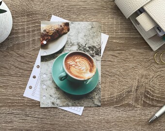 Morning Coffee Dashboard - Fits A5, B6, Personal Wide, Personal, A6, Pocket, Mini Ring Planners. Protective Cover.
