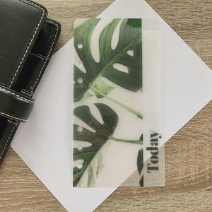 Monstera - Vellum Custom Text Page Marker - A5, B6, Personal Wide, Personal, A6, Pocket, Mini - Planner Bookmark