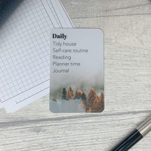 Scheda attività personalizzata - Autunno nebbioso - Scheda attività personalizzata per il tuo planner - Aggiungi attività, routine, promemoria - Funzionale, decorazione minimalista