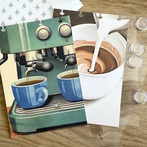 Zeit für Espresso Aufkleberbuch Vorder- und Rückseite - mit oder ohne Discs und schützenden klaren Covern - erstellen Sie Ihr Aufklebersystem