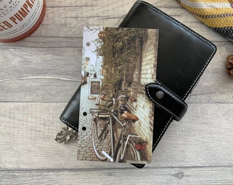 Morning Ride - Autumn Fall Dashboard - Fits A5, B6, Personal Wide, Personal, A6, Pocket, Mini Ring Planners. Protective Cover.