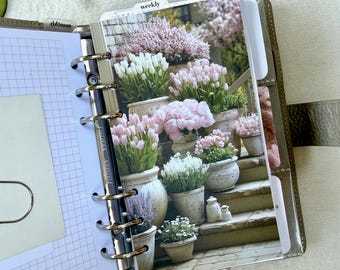 Pink Spring Garden Dashboard - Choose Your Size - Ring or Disc Planners - Combined Postage Available