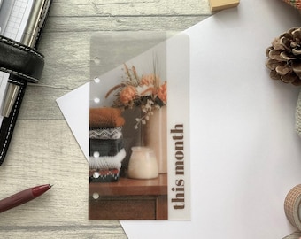 Cozy Flowers - Segnalibro per pagina con testo personalizzato in pergamena - Scegli tra A5, B6, Personal Wide, Personal, A6, Pocket, Mini - Segnalibro per planner