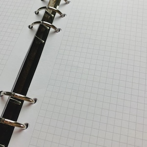 Grid Paper - Cut & Punched for Your Ring Planner Layouts - White Smooth 28lb 100gsm Paper. Fits A5, B6, PW, Personal, A6, Pocket and Mini