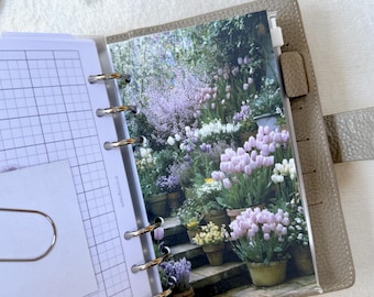 Purple Spring Garden Dashboard - Choose Your Size - Ring or Disc Planners - Combined Postage Available