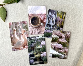 Spring Garden Journal Cards - Use as Bookmarks or Decoration - Clip and Card Holder Options