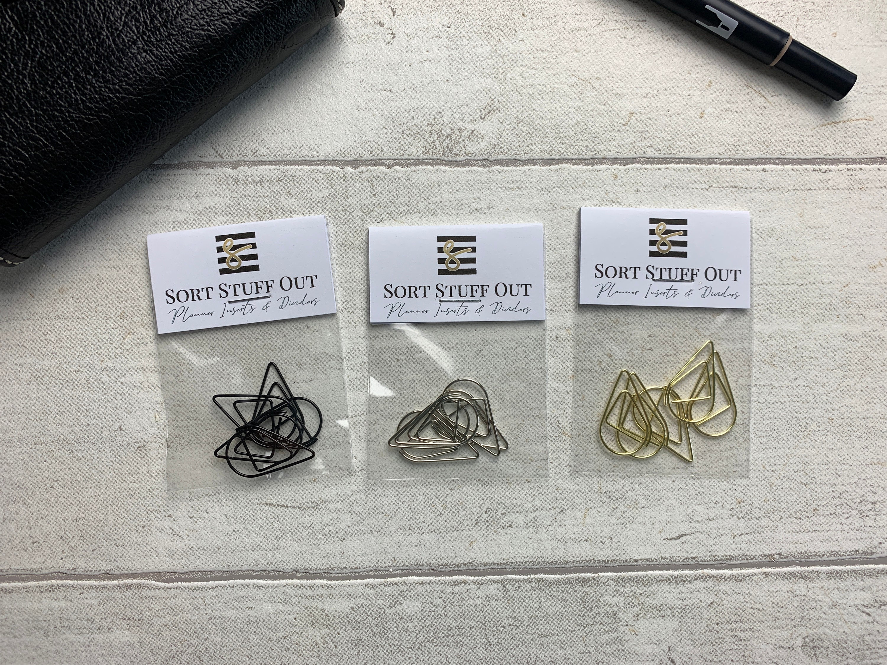 Gold, Silver or Black Teardrop Paperclips - Functional and Decorative…