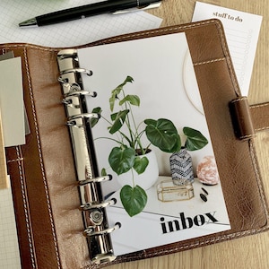 Monstera and Salt Lamp Inbox Dashboard - Fits A5, B6, Personal Wide, Personal, A6, Pocket, Mini Ring Planners. Protective Cover.