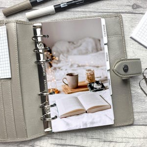 Reading in Bed - Camera Dashboard - Fits A5, B6, Personal Wide, Personal, A6, Pocket, Mini Ring Planners. Protective Cover.