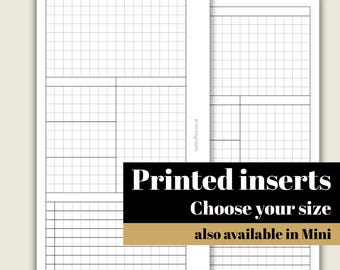 4 Section Daily Grid - Printed & Punched Inserts - Fits A5, B6, Personal Wide, Personal, A6, Pocket +, Pocket Ring Planners