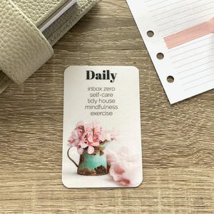 Aufgabenkarte mit benutzerdefiniertem Text - Blumenkrug - Personalisierte Karte für Deinen Planer - Aufgaben, Routinen, Erinnerungen hinzufügen - Funktional, Minimal Deco
