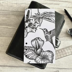 Large Hummingbird Dashboard - Fits A5, B6, Personal Wide, Personal, A6, Pocket, Mini Ring Planners. Protective Cover. Moterm A8 & A9.
