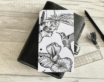 Funda protectora Hummingbird grande: compatible con agendas de anillas A5, B6, Personal Wide, Personal, A6, Pocket y Mini. Funda protectora. Moterm A8 y A9.
