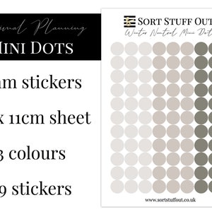 Teeny Tiny Dot Stickers, Circle Planner Stickers, Dot, Bullet Point, Small,  Little, Mini, Minimal, Erin Condren, Bujo, Dark, Black, Midnight