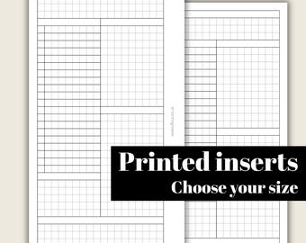 6 Section Daily Grid - Printed & Punched Inserts - Fits A5, B6, Personal Wide, Personal, A6, Pocket +, Pocket Ring Planners