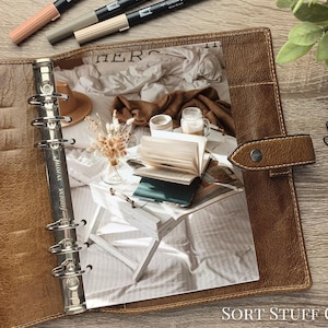 Teal & Tan Reading in Bed Dashboard - Fits A5, B6, Personal Wide, Personal, A6, Pocket, Mini Ring Planners. Protective Cover.