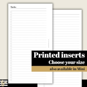 Lista de tarefas - Encartes impressos e perfurados - Serve para A5, B6, Personal Wide, Personal, A6, Pocket +, Pocket Ring Planners