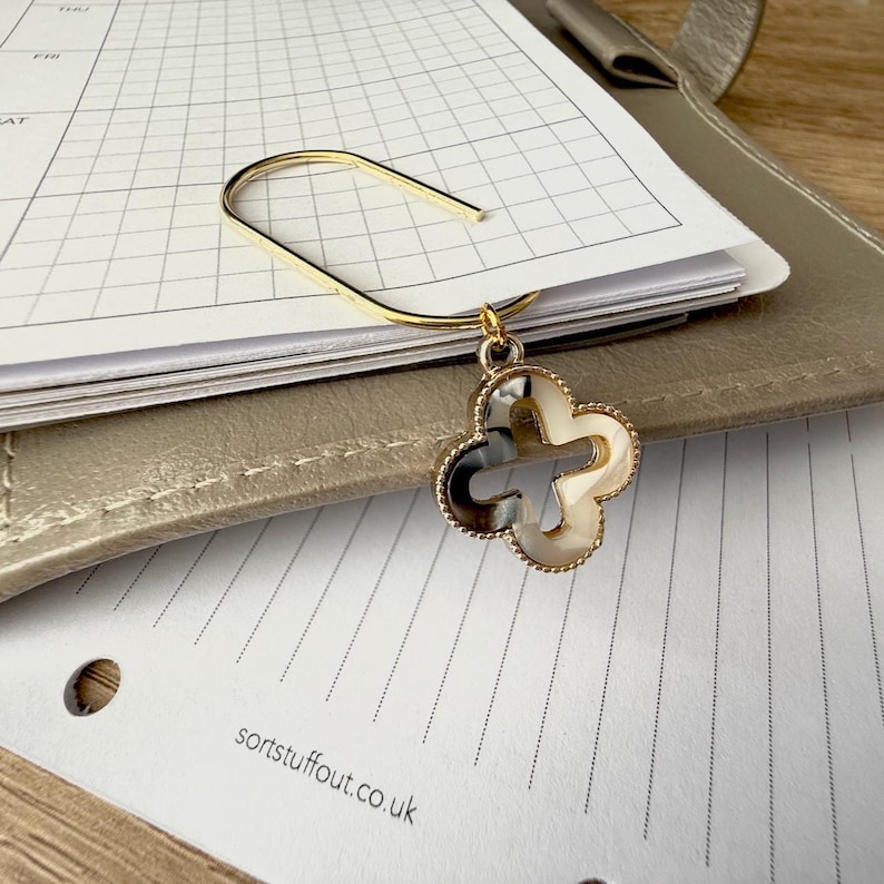 Tortoiseshell Cutout Page Marker Clip - Choose Your Colour - Luxe Planner Charm - Ring Planner Accessories & Deco - Filofax, Kikki K image 7