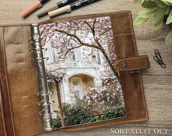 Magnolia by Porch - Floral Dashboard - Fits A5, B6, Personal Wide, Personal, A6, Pocket, Mini Ring Planners. Protective Cover.