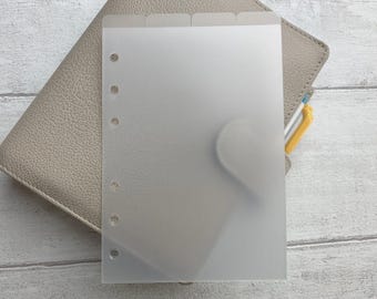 A6 Frosted Planner Dividers. Organise with Side Tabs or Top Tabs. Minimal & Functional. Kikki K compatible
