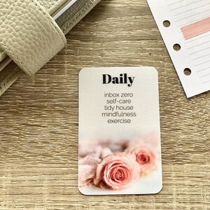 Scheda attività con testo personalizzato - Rose - Scheda personalizzata per il tuo planner - Aggiungi attività, routine, promemoria - Decorazione funzionale e minimalista