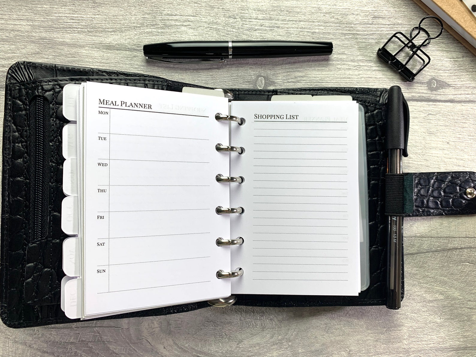 PRINTABLE Pocket Size Inserts Meal Planner and Shopping Etsy