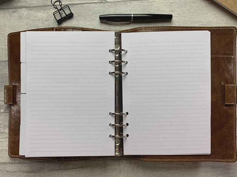 Lined Paper - Cut and Punched for a Range of Ring Planner Sizes - Bright White, Smooth 28lb, 100gsm Paper. image 2