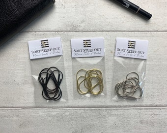 Large Silver, Gold or Black Paperclips - Functional and Decorative - Use with Memo Notes, Journal Cards - Planner Accessories