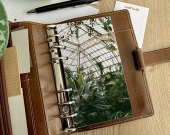 Greenhouse Dashboard - Fits A5, B6, Personal Wide, Personal, A6, Pocket, Mini Ring Planners. Protective Cover.