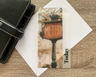 Paris Metro - Vellum Custom Text Page Marker - A5, B6, Personal Wide, Personal, A6, Pocket, Mini - Planner Bookmark