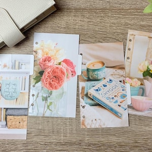 Intercalaires pour agenda pastel pâle, onglets latéraux photographiques. Onglets vierges à utiliser avec les étiquettes d'onglets