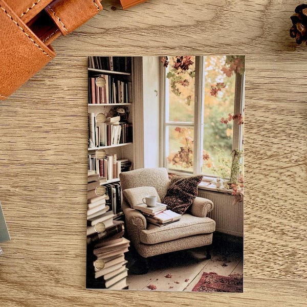 Reading Nook Dashboard - Fits A5, B6, Personal Wide, Personal, A6, Pocket, Mini Ring Planners. Protective Cover.