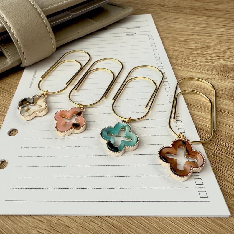 Tortoiseshell Cutout Page Marker Clip - Choose Your Colour - Luxe Planner Charm - Ring Planner Accessories & Deco - Filofax, Kikki K image 2