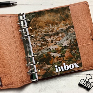 Autumn Leaves Inbox Dashboard - Fits A5, B6, Personal Wide, Personal, A6, Pocket, Mini Ring Planners. Protective Cover.