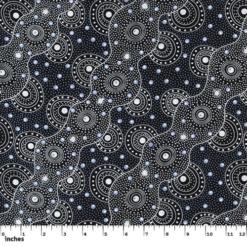 Land of Utopia Black Australian Fabric Aboriginal Fabric Etsy