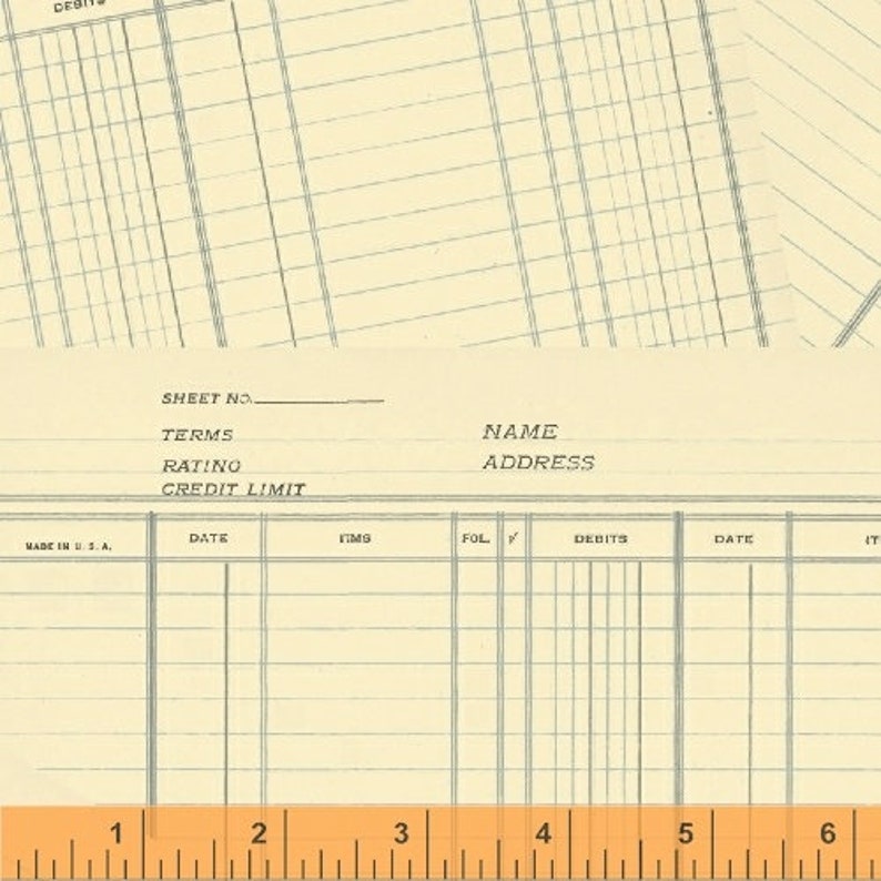 accounting ledger paper jot sold by the 1 2 yard heather givans windham fabrics 50456 5 cotton quilting fabric accounting ledger paper