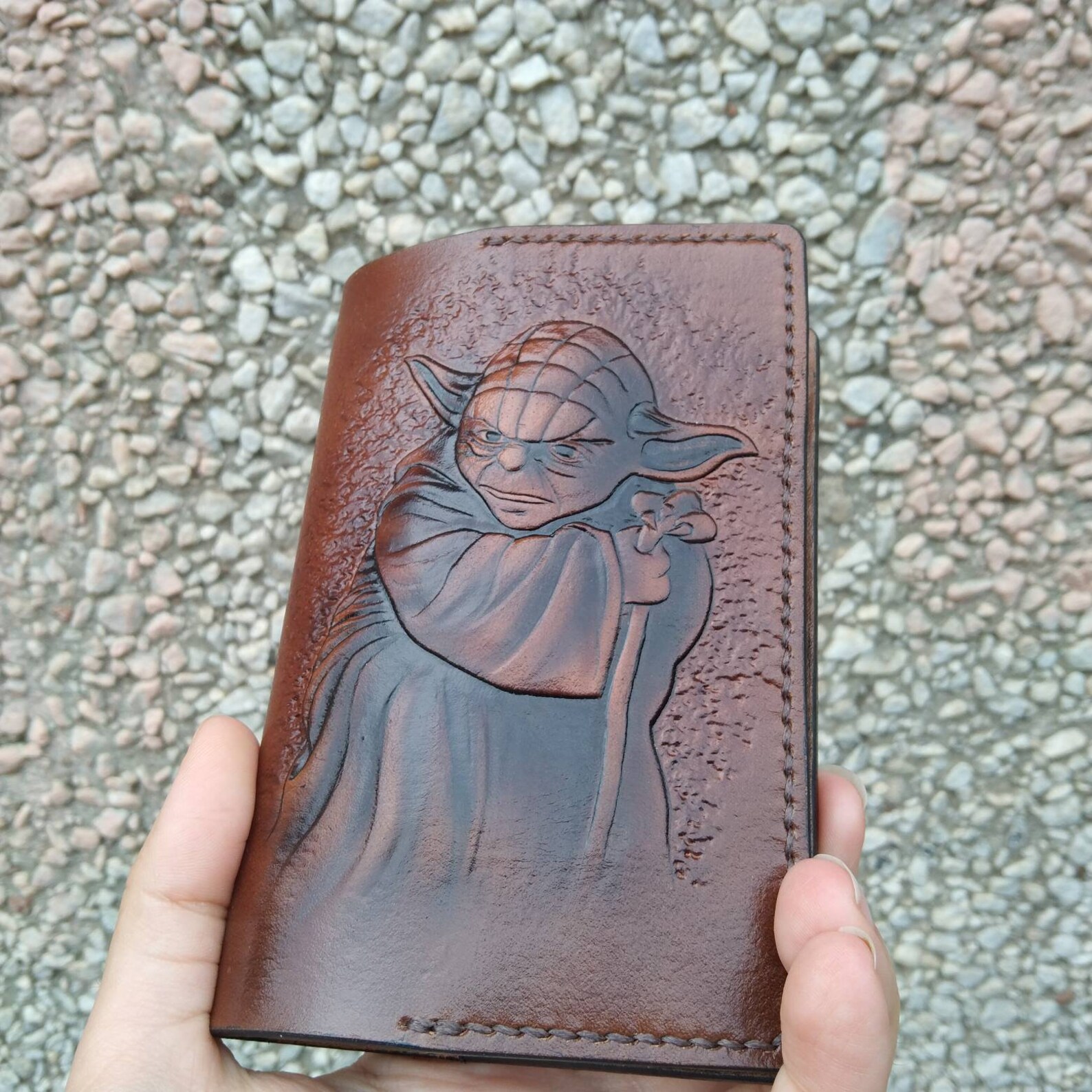 Star Wars Leather Passport Cover Master Yoda Passport Wallet Etsy